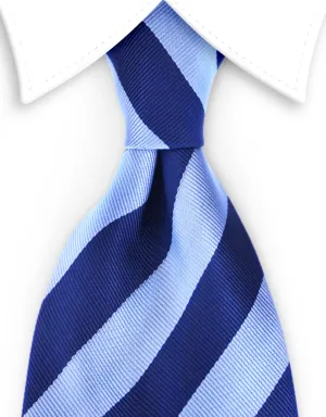 Blue Collegiate Striped 4" Wide Tie