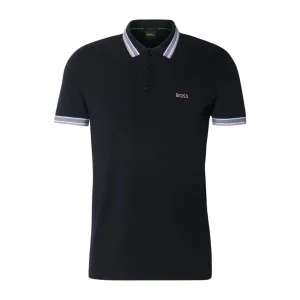 BOSS Contrast Logo Paddy Dark Blue Polo Shirt