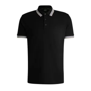 BOSS Embroidered Logo Paddy Black Polo Shirt