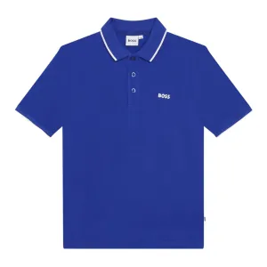 BOSS Kids  Logo Royal Blue Polo Shirt