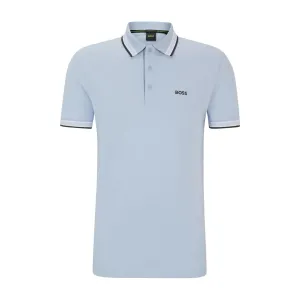 BOSS Paddy Contrast Logo Light Blue Polo Shirt