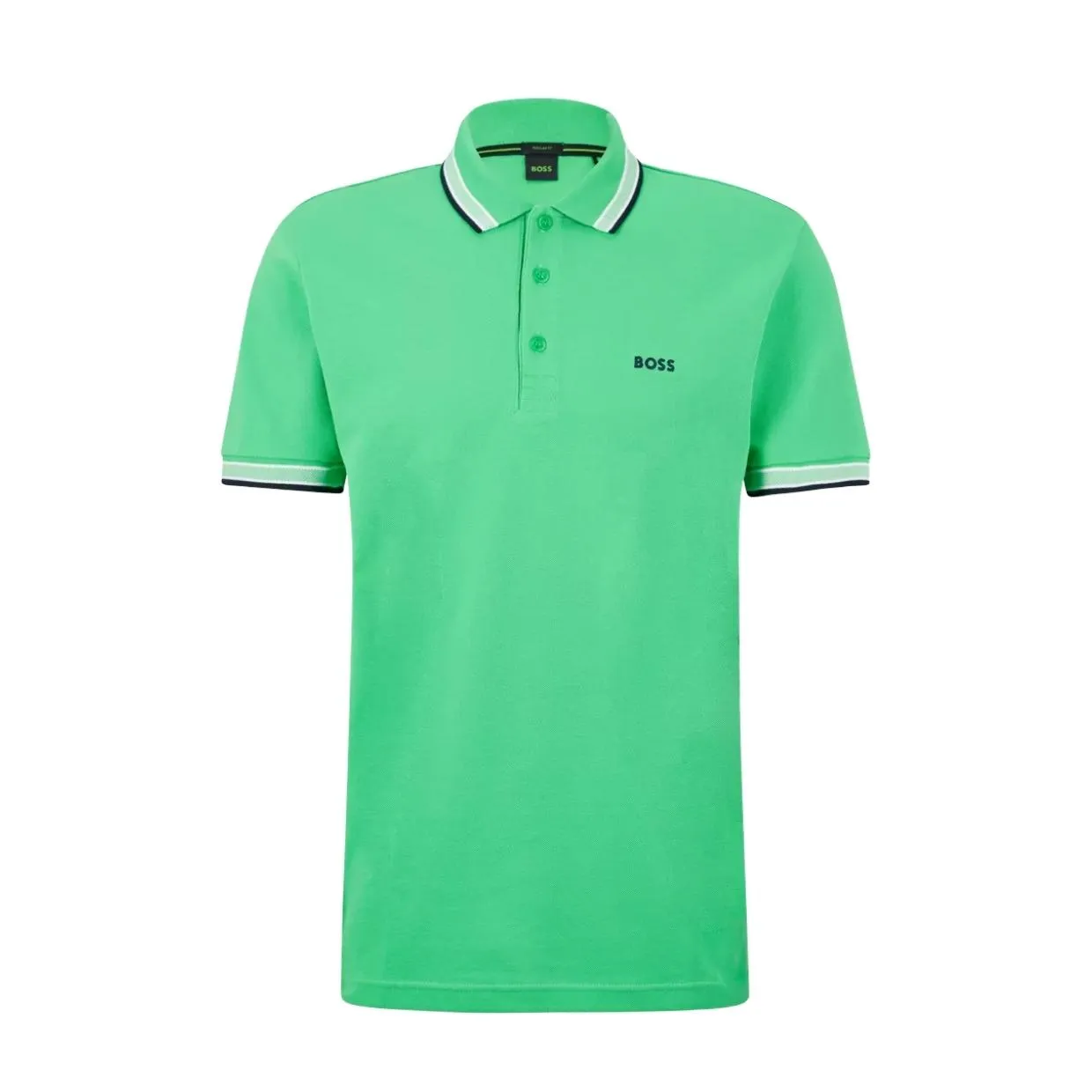 BOSS Paddy Embroidered Logo Green Polo Shirt