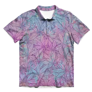 Cann~ Pattern All Over Print Men's Polo Shirt