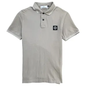 Men's Embroidered Logo Polo Shirt Beige Size M