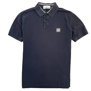 Men's Embroidered Logo Polo Shirt Navy Size L