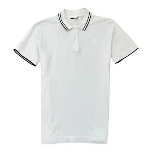 Men's Embroidered Swallow Polo Shirt White Size L