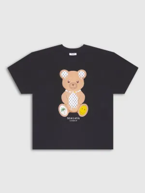 Nialaya LA Happy Bear Tee in Black