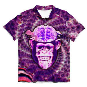 Ston~ Ape Brain All Over Print Men's Polo Shirt