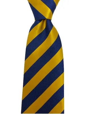 Yellow and Blue Striped Extra Long 2XL Necktie